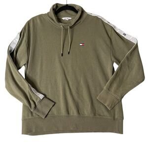 Tommy Hilfiger Vintage Men's Graphic Hoodie Green Pullover Size L